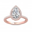 FlyerFit® 14K Pink Gold Micropave Halo Engagement Ring