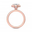 FlyerFit® 14K Pink Gold Micropave Halo Engagement Ring