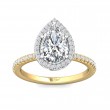FlyerFit® 14K Yellow and 14K White Gold Micropave Halo Engagement Ring