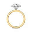FlyerFit® 14K Yellow and 14K White Gold Micropave Halo Engagement Ring