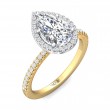 FlyerFit® 14K Yellow and 14K White Gold Micropave Halo Engagement Ring