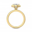 FlyerFit® 14K Yellow Gold Micropave Halo Engagement Ring