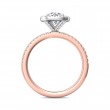 FlyerFit® 14K Pink Gold Shank And White Gold Top Micropave Halo Engagement Ring