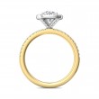 FlyerFit® 18K Yellow Gold Shank And White Gold Top Micropave Halo Engagement Ring