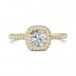 FlyerFit® 14K Yellow Gold Micropave Halo Engagement Ring
