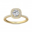 FlyerFit® 14K Yellow Gold Micropave Halo Engagement Ring