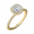 FlyerFit® 14K Yellow Gold Micropave Halo Engagement Ring