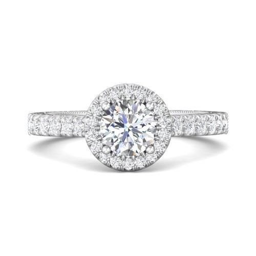 FlyerFit® Platinum Vintage Engagement Ring
