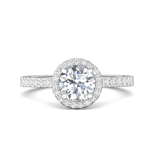 FlyerFit&reg; 14K White Gold Vintage Engagement Ring