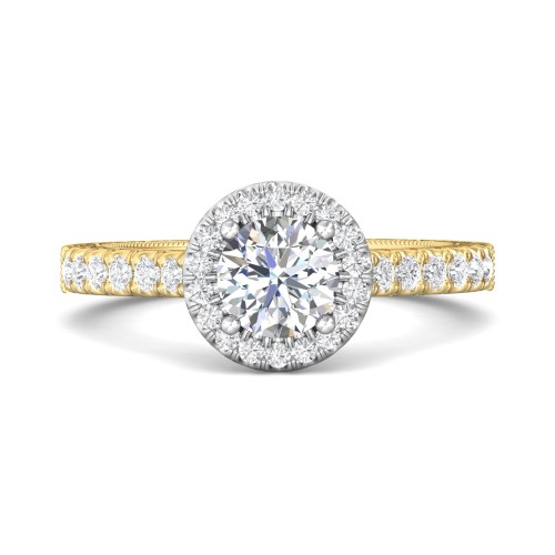 FlyerFit&reg; 14K Yellow and 14K White Gold Vintage Engagement Ring