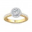 FlyerFit® 14K Yellow and 14K White Gold Vintage Engagement Ring