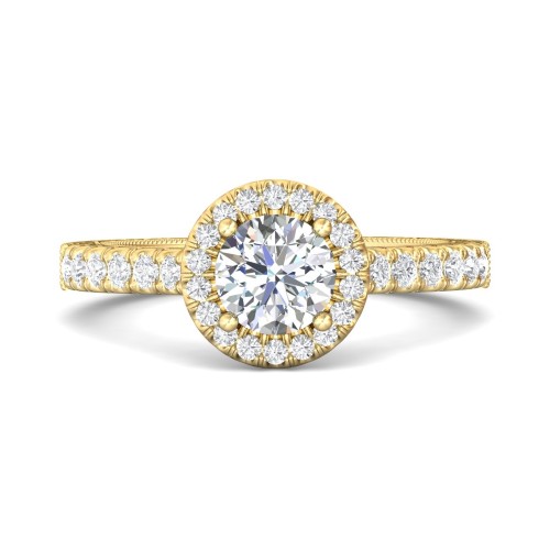 FlyerFit® 14K Yellow Gold Vintage Engagement Ring