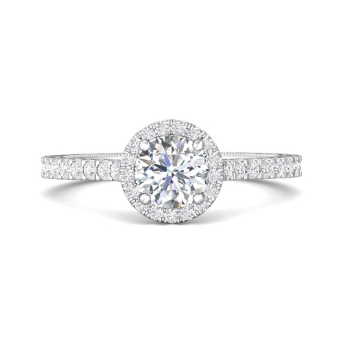 FlyerFit&reg; Platinum Vintage Engagement Ring