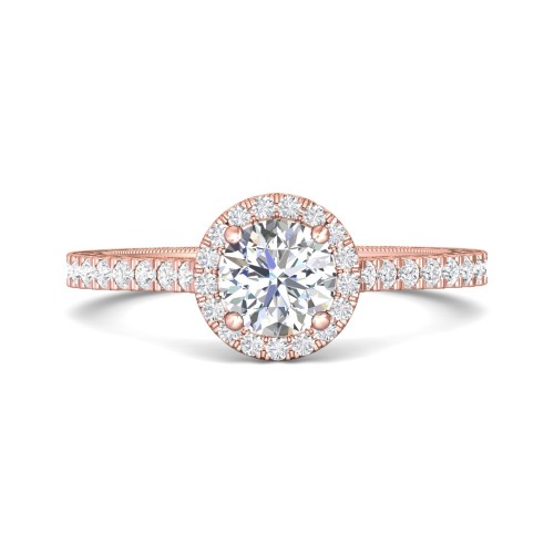 FlyerFit&reg; 18K Pink Gold Vintage Engagement Ring