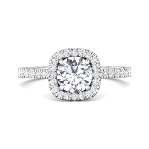 FlyerFit® Platinum Vintage Engagement Ring