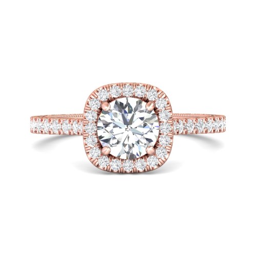 FlyerFit® 14K Pink Gold Vintage Engagement Ring