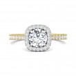 FlyerFit® 18K Yellow Gold Shank And White Gold Top Vintage Engagement Ring