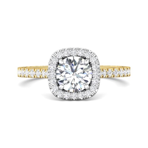 FlyerFit® 14K Yellow and 14K White Gold Vintage Engagement Ring