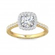 FlyerFit® 18K Yellow Gold Shank And White Gold Top Vintage Engagement Ring