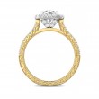 FlyerFit® 18K Yellow Gold Shank And White Gold Top Vintage Engagement Ring