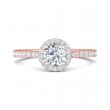 FlyerFit® 18K Pink Gold Shank And White Gold Top Vintage Engagement Ring