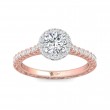 FlyerFit® 18K Pink Gold Shank And White Gold Top Vintage Engagement Ring
