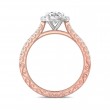 FlyerFit® 18K Pink Gold Shank And White Gold Top Vintage Engagement Ring