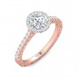 FlyerFit® 18K Pink Gold Shank And White Gold Top Vintage Engagement Ring