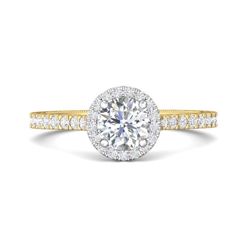 FlyerFit&reg; 14K Yellow and 14K White Gold Vintage Engagement Ring