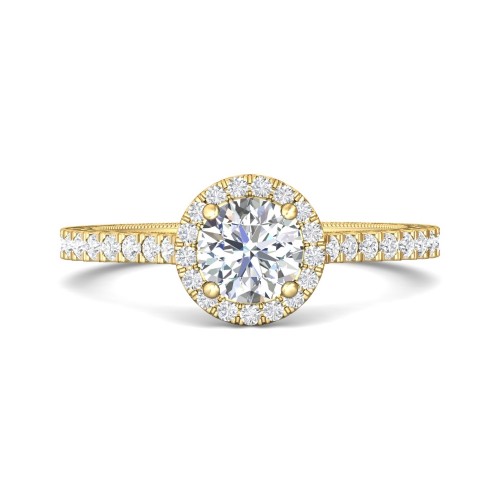 FlyerFit&reg; 18K Yellow Gold Vintage Engagement Ring