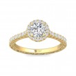 FlyerFit® 18K Yellow Gold Vintage Engagement Ring