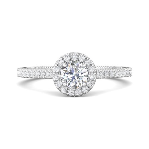 FlyerFit® 18K White Gold Vintage Engagement Ring