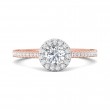 FlyerFit® 14K Pink Gold Shank And White Gold Top Vintage Engagement Ring