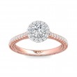 FlyerFit® 14K Pink Gold Shank And White Gold Top Vintage Engagement Ring