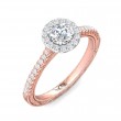 FlyerFit® 14K Pink Gold Shank And White Gold Top Vintage Engagement Ring