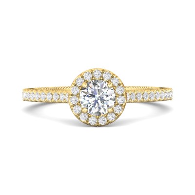 flyerfit® 18k white gold vintage engagement ring