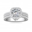 FlyerFit® Platinum Micropave Halo Engagement Ring