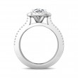 FlyerFit® Platinum Micropave Halo Engagement Ring