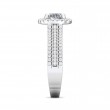 FlyerFit® Platinum Micropave Halo Engagement Ring