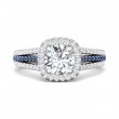 FlyerFit® 14K White Gold Micropave Halo Engagement Ring