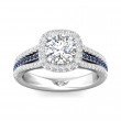 FlyerFit® 14K White Gold Micropave Halo Engagement Ring