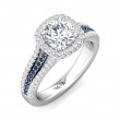 FlyerFit® 14K White Gold Micropave Halo Engagement Ring