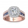 FlyerFit® 18K Pink Gold Shank And White Gold Top Encore Engagement Ring