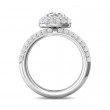 FlyerFit® 18K White Gold Micropave Halo Engagement Ring