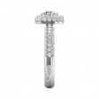 FlyerFit® 18K White Gold Micropave Halo Engagement Ring