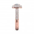 FlyerFit® 18K Pink Gold Micropave Halo Engagement Ring