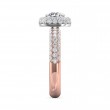 FlyerFit® 18K Pink Gold Shank And White Gold Top Micropave Halo Engagement Ring