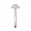 FlyerFit® 14K White Gold Micropave Halo Engagement Ring