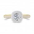 FlyerFit® 14K Yellow and 14K White Gold Micropave Halo Engagement Ring