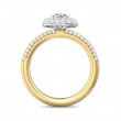 FlyerFit® 14K Yellow and 14K White Gold Micropave Halo Engagement Ring